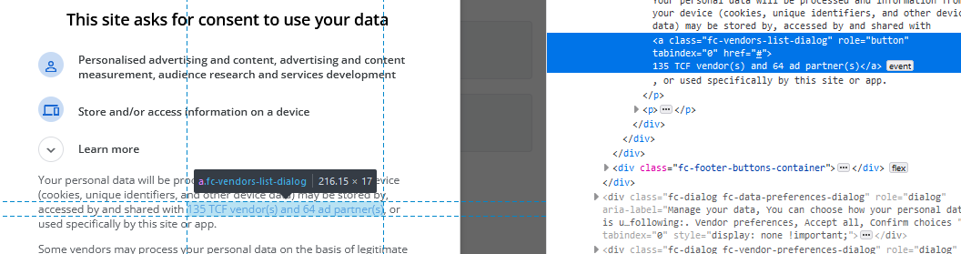W3Docs modal using a link masquarading as a button